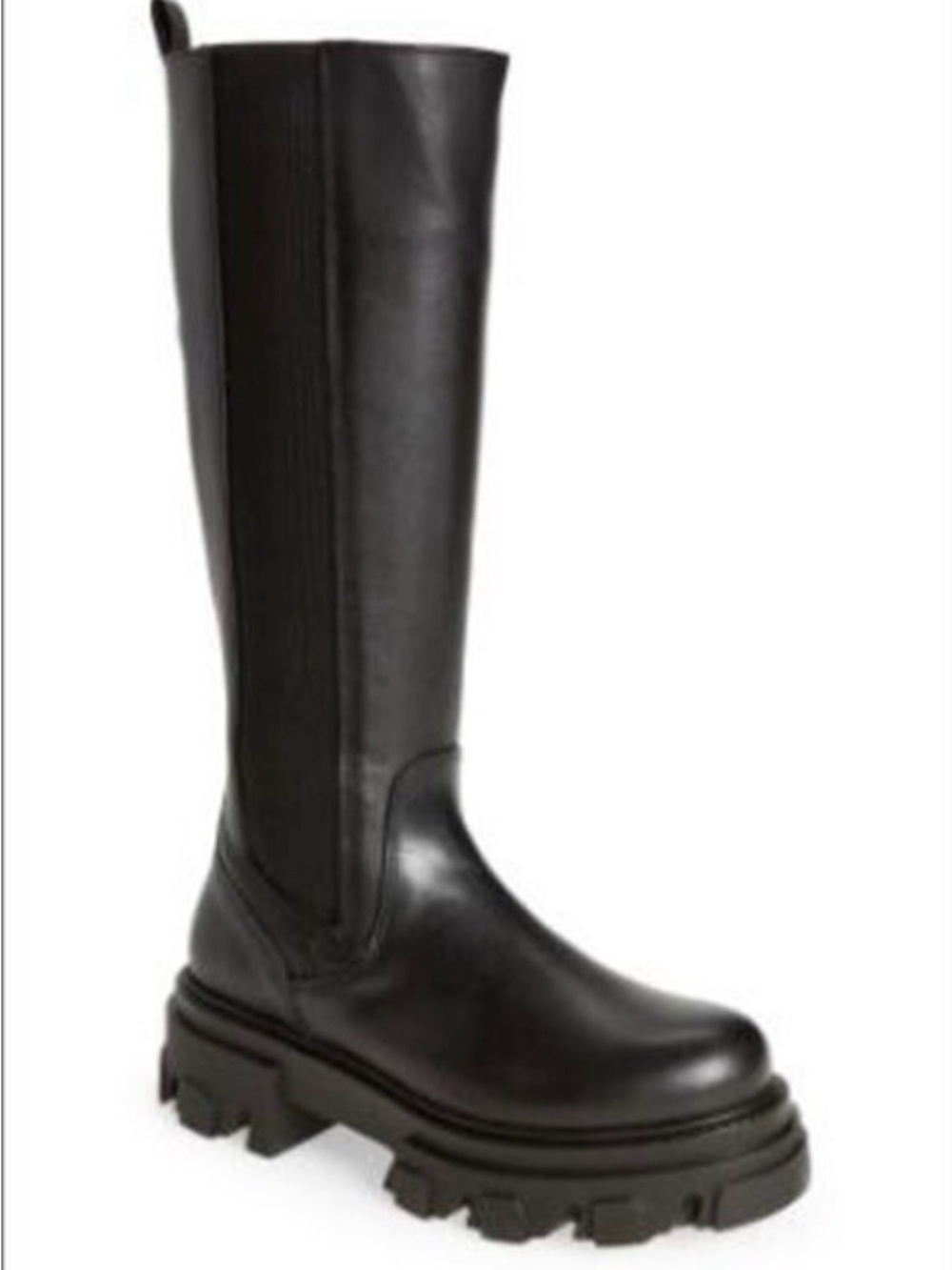 Steve Madden Esma Black Knee-High Platform Chelsea Boot - Women